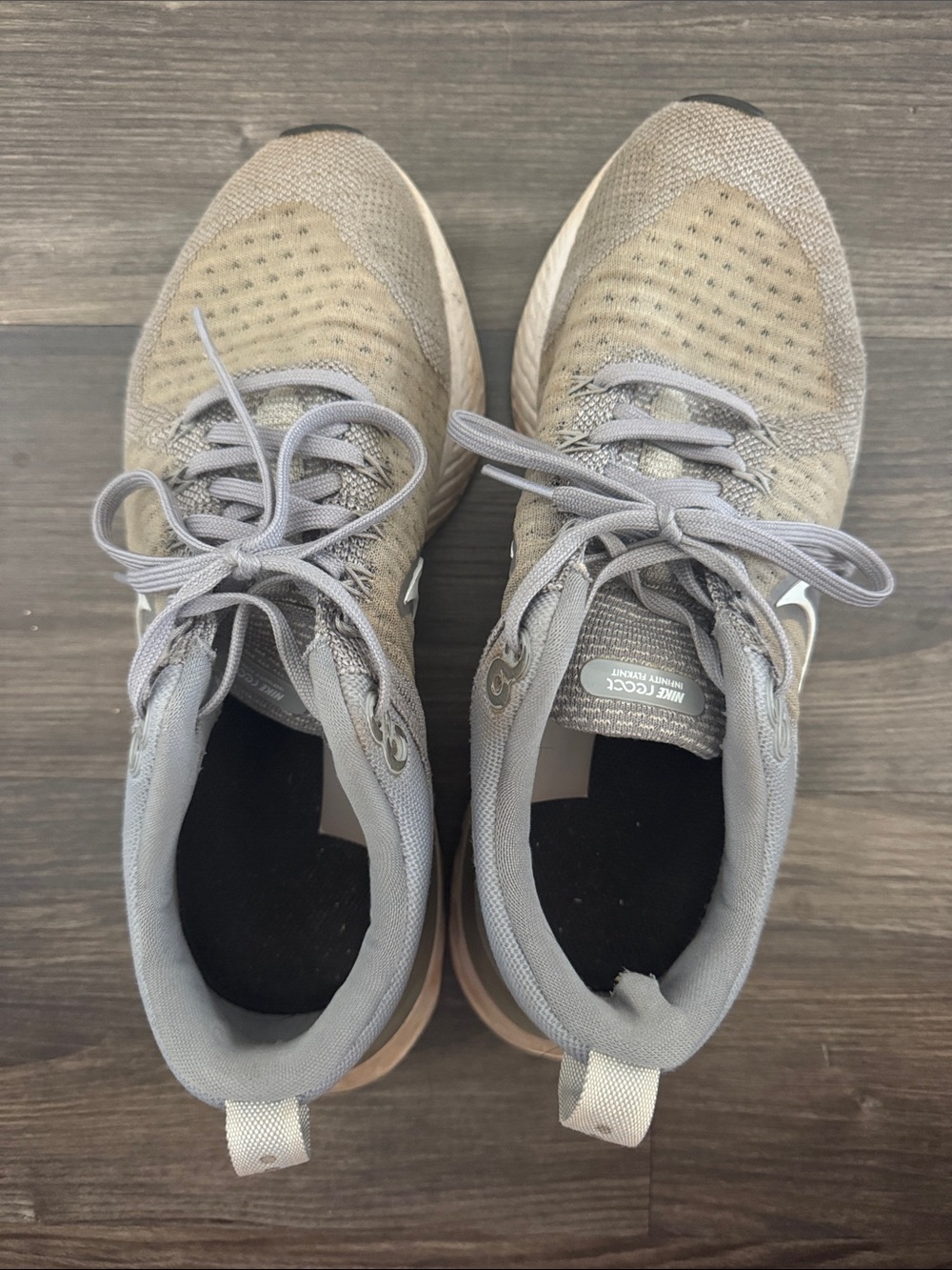 Nike Free React Gray Knit Running Shoes